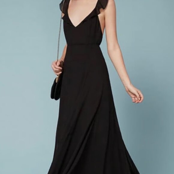 Reformation Isabella Dress in Midnight Navy (0) - Picture 2 of 6